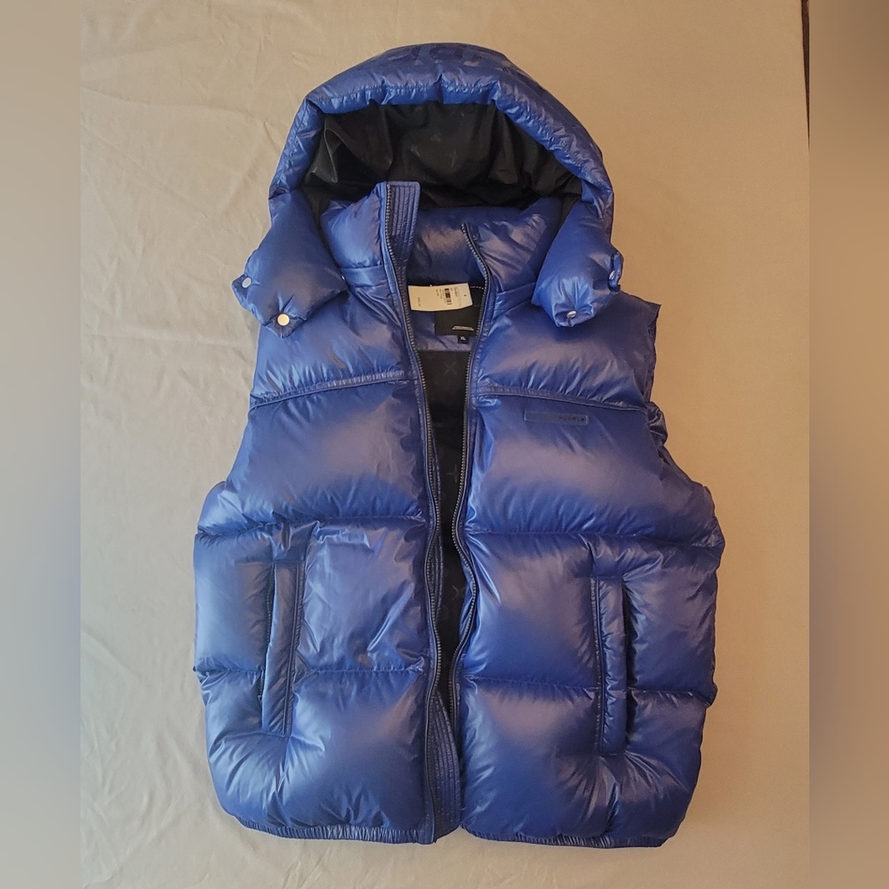 PURPLE brand Down Vest, XL, Blue. NWT